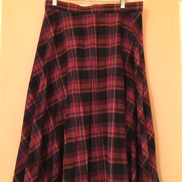 vintage plaid midi skirt - Picture 1 of 8